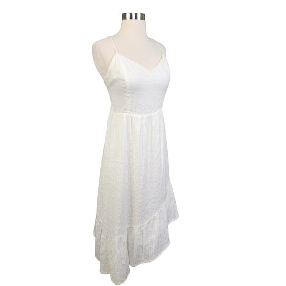 Lost + Wander Womens Asymmetrical Midi Dress Size Medium White Boho Bridal Beach - Picture 5 of 16
